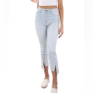 Sam Edelman High Rise Straight Ankle with Asymmetric Hem, size 27
